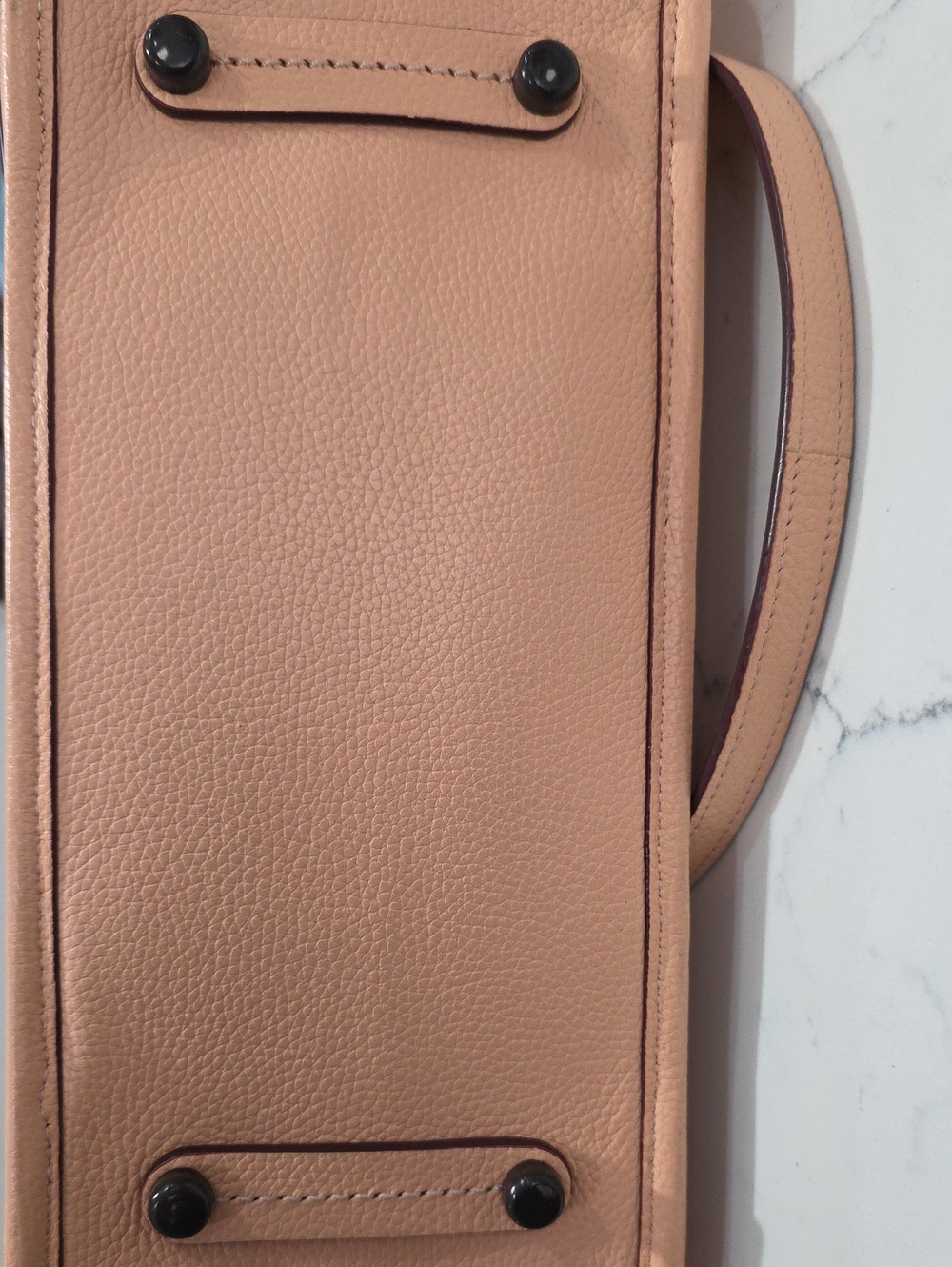 Coach Pebbled Leather Tote in Peach Blush with Dark Interior - Picture 11 of 13